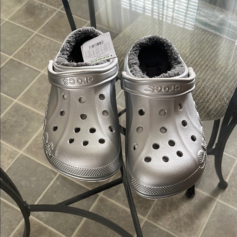 Crocs Silver Clogs